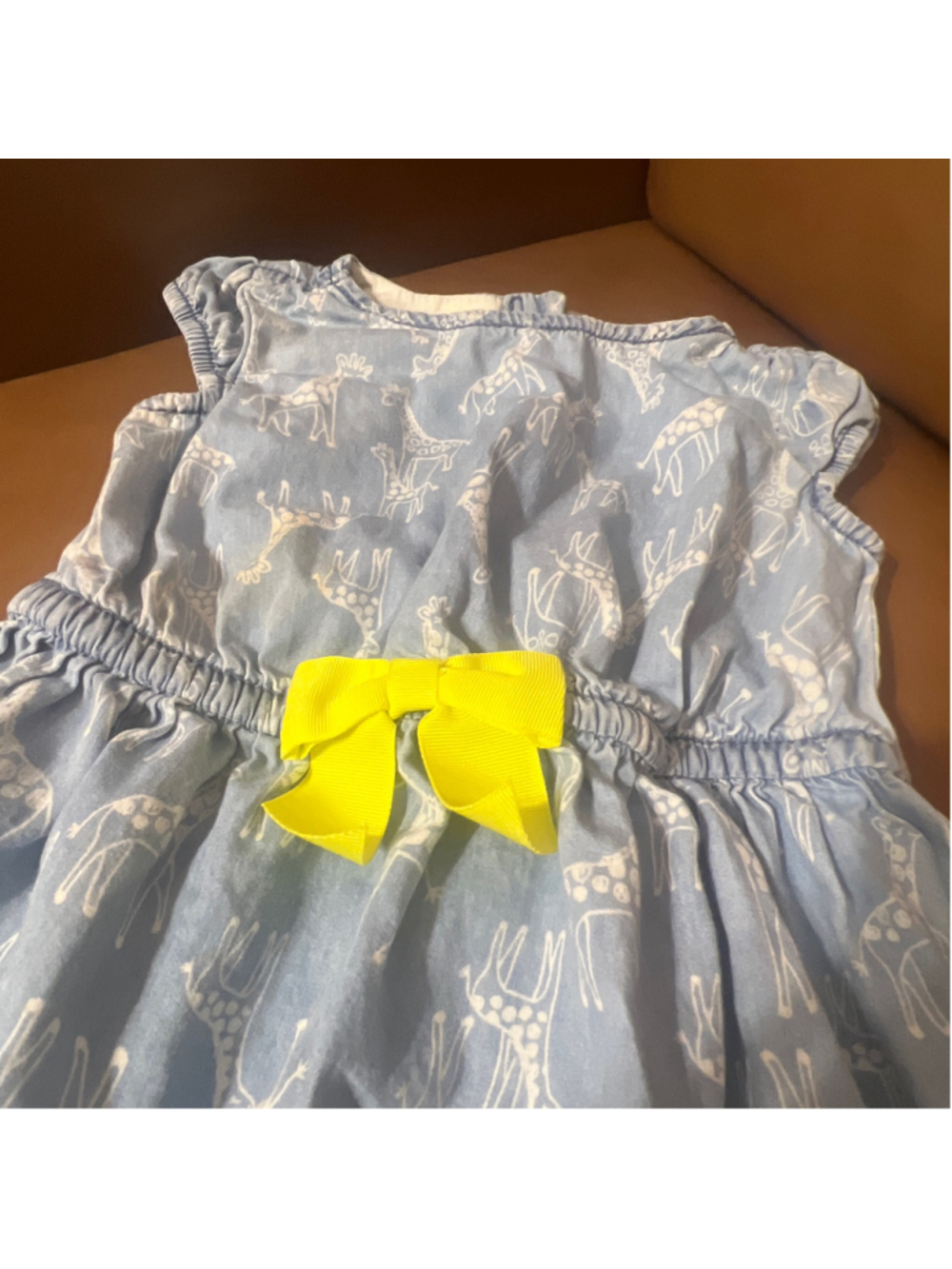Girls Gymboree Giraffe Print Casual Dress Size 3T Blue and Yellow - Picture 3 of 6